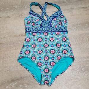 Catalina One Piece Mosiac Swimsuit Bathing Suit Swim Medium M